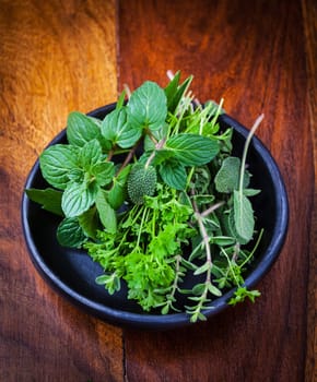 Fresh herbs from garden