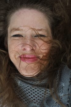 Woman with leaf