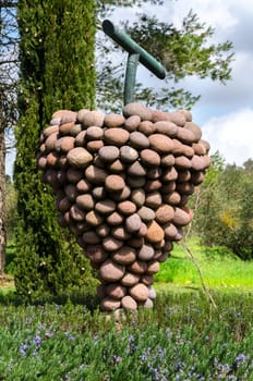 giant bunch of grapes made of stone