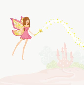 fairy flying above castle
