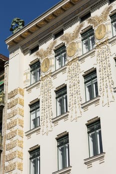 Architecture Otto Wagner,house on the left Wienzeile in Art Nouveau style