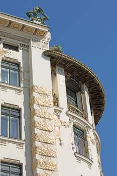 Architecture Otto Wagner,house on the left Wienzeile in Art Nouveau style