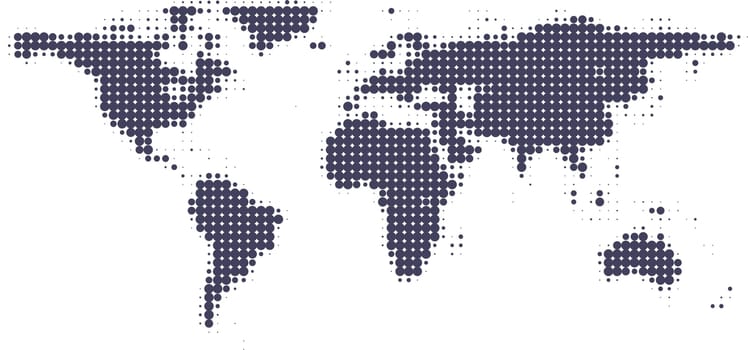 World Map Grid Points Dynamic
