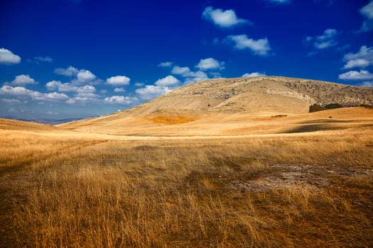 Fall landscape in Priopcea Pass, Macin Mountains, Dobrogea, Romania.