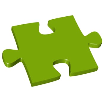3D puzzle piece green