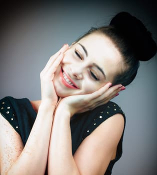 Portrait of a beautiful young woman, vintage feel.