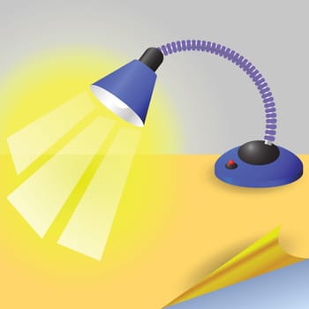 colorful illustration with table lamp  for your design