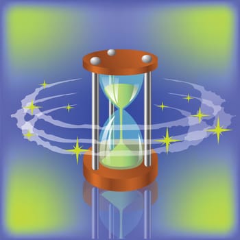 colorful illustration with   sand clock  for your design
