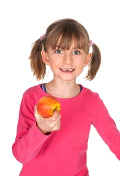 Girl eating apple