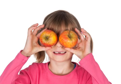 Girl with apples