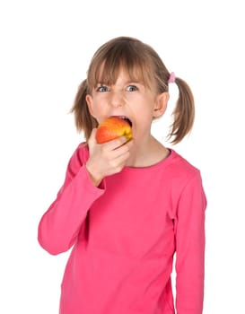 Girl eating apple