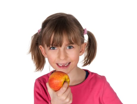 Girl eating apple
