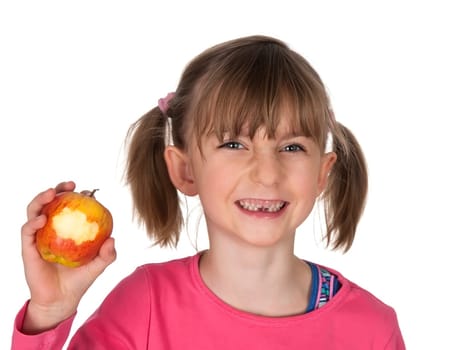 Girl eating apple