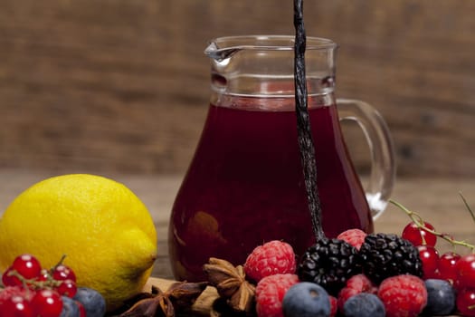 Fresh ingredients for a traditional berry groats