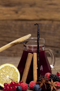 Fresh ingredients for a traditional berry groats