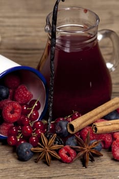 Fresh ingredients for a traditional berry groats