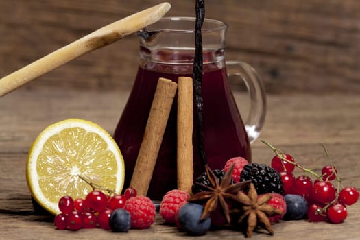 Fresh ingredients for a traditional berry groats