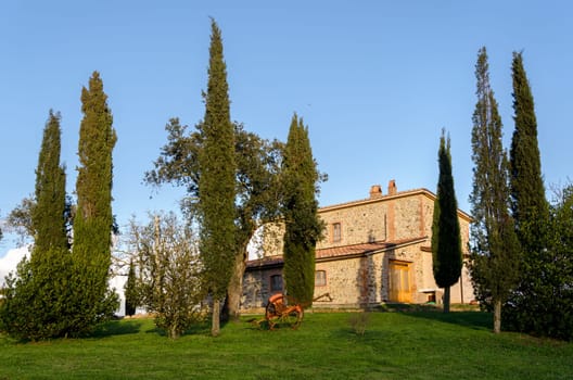 house in the hills of Tuscany in Italy