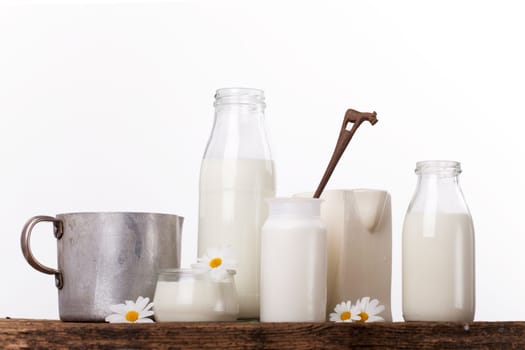 Milk in different containers