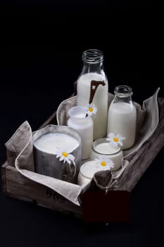 Milk in different containers