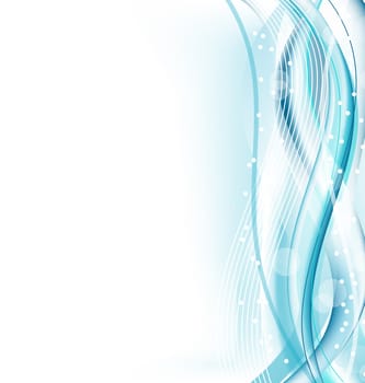 Illustration abstract water background, wavy design - vector