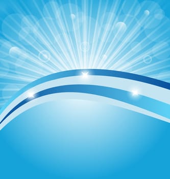 Illustration business card show light rays - vector