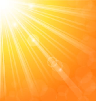 Illustration abstract background with sun light rays - vector