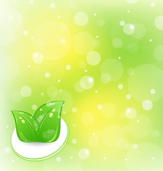 Illustration ecology background with set leaves - vector