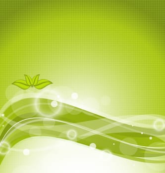 Illustration eco background with green leaves - vector