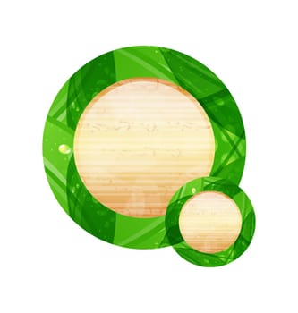Illustration eco friendly wooden icon for web design - vector