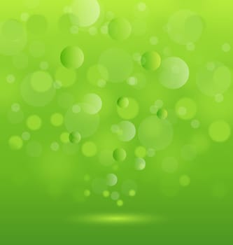 Illustration abstract background green lights - vector
