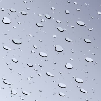 Realistic illustration of water drops on glass - vector