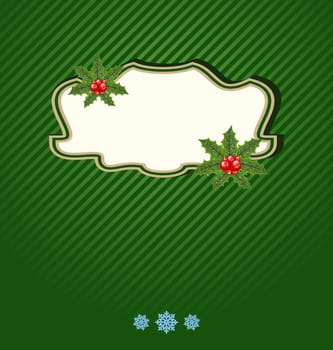 Illustration Christmas holiday card, ornamental design elements - vector
