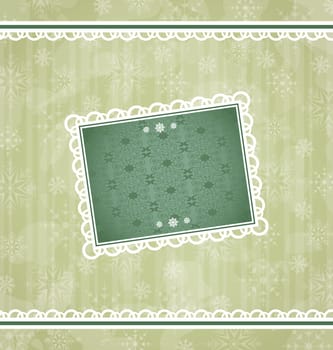 Illustration Christmas vintage frame, ornamental design elements - vector