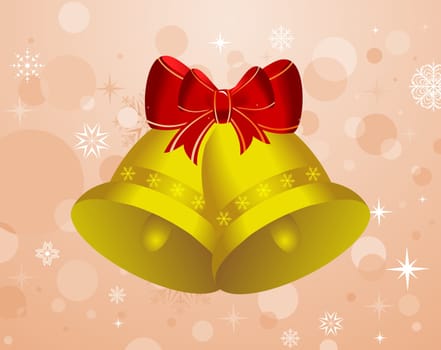 Illustration Christmas background with set bells - vector