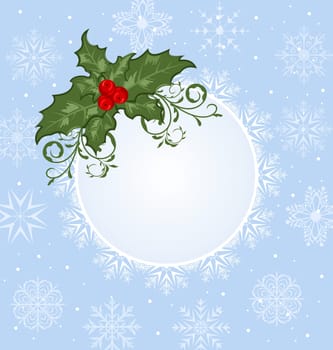 Illustration Christmas celebration card with branch - vector