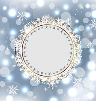 Illustration Christmas holiday background with greeting card - vector