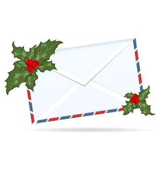 Illustration gift letter with Christmas berry - vector