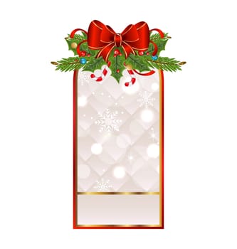 Illustration Christmas holiday decoration with greeting card - vector