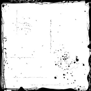 Illustration of black grunge frame. Vector