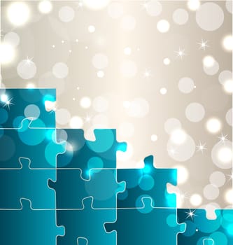 Illustration abstract background with set puzzle pieces - vector