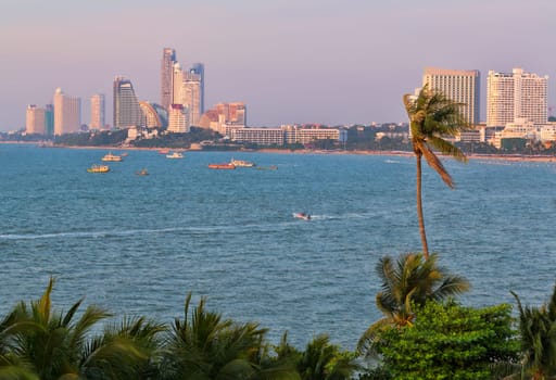 Pattaya, the bay of the sea, skyscrapers, Thailand