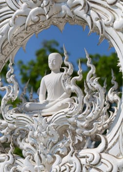 Close up detail of the White Temple. Chiang Rai. Northern Thailand