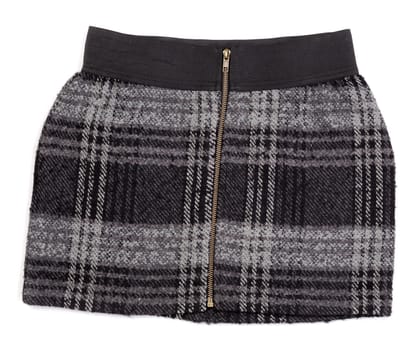 Women's plaid short skirt isolated on white