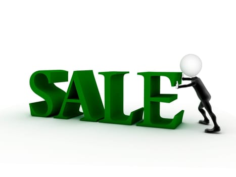 big green 3d letters forming the word SALE - 3d rendering illustration