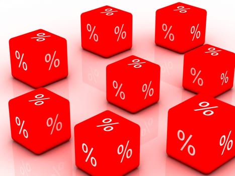 3d a cube with percent sign