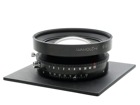 Professional photo lens on white