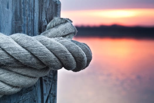 Ship's rope in sunlight