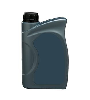 bottle of engine oil on white Background With a path for the label