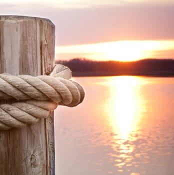Ship's rope in sunlight